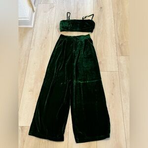 Twelfth Tribe Rhea Velvet Pants and Crop Top